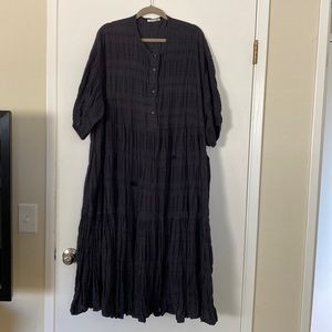 Black Crane Dress - Charcoal